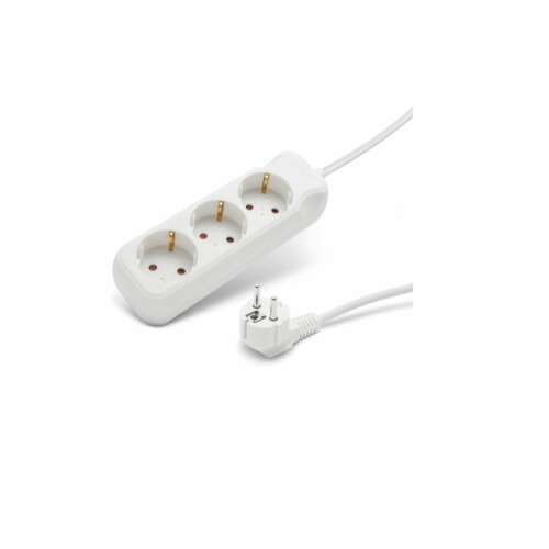 Delight 3-way power strip with 3m cable, white