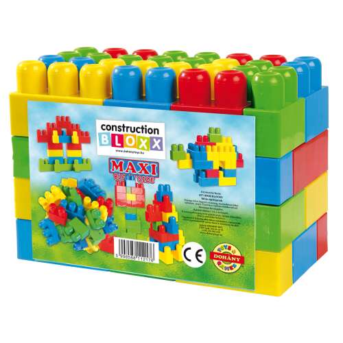 Construction Bloxx Maxi Building Blocks 60 Piece Set, large plastic building blocks for kids, colorful, educational toy