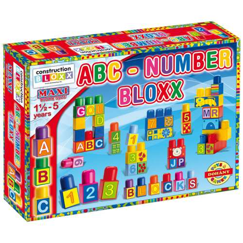Maxi Blocks ABC-Number Bloxx 64 piece building blocks for kids, letters and numbers, educational toy for toddlers