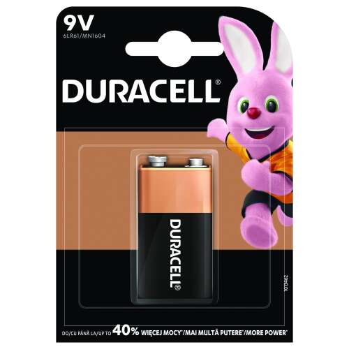 Baterie Duracell 9V, alcaline, putere de lungă durată, 1 pachet