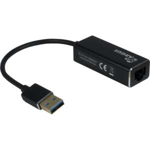 Adaptor USB Gigabit Ethernet Inter-Tech Argus IT-810, negru, USB 3.0, conector RJ-45 - Adaptoare de rețea