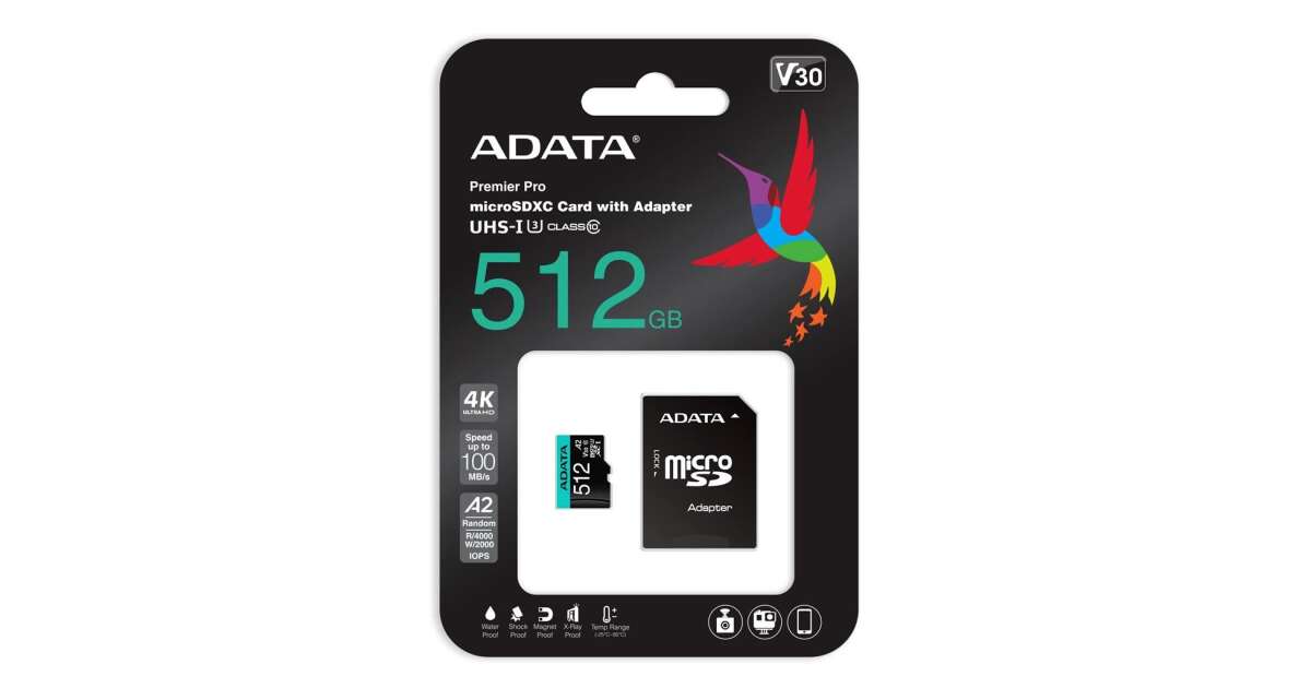 ADATA 16GB Premier microSDHC UHS-I / Class 10 Memory Card with SD