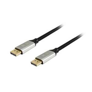 EQuip DisplayPort to DisplayPort 1.4 8K/60Hz Premium Kábel 2m Fekete, 2 méter hosszú kábel DisplayPort csatlakozókkal mindkét végén - Equip