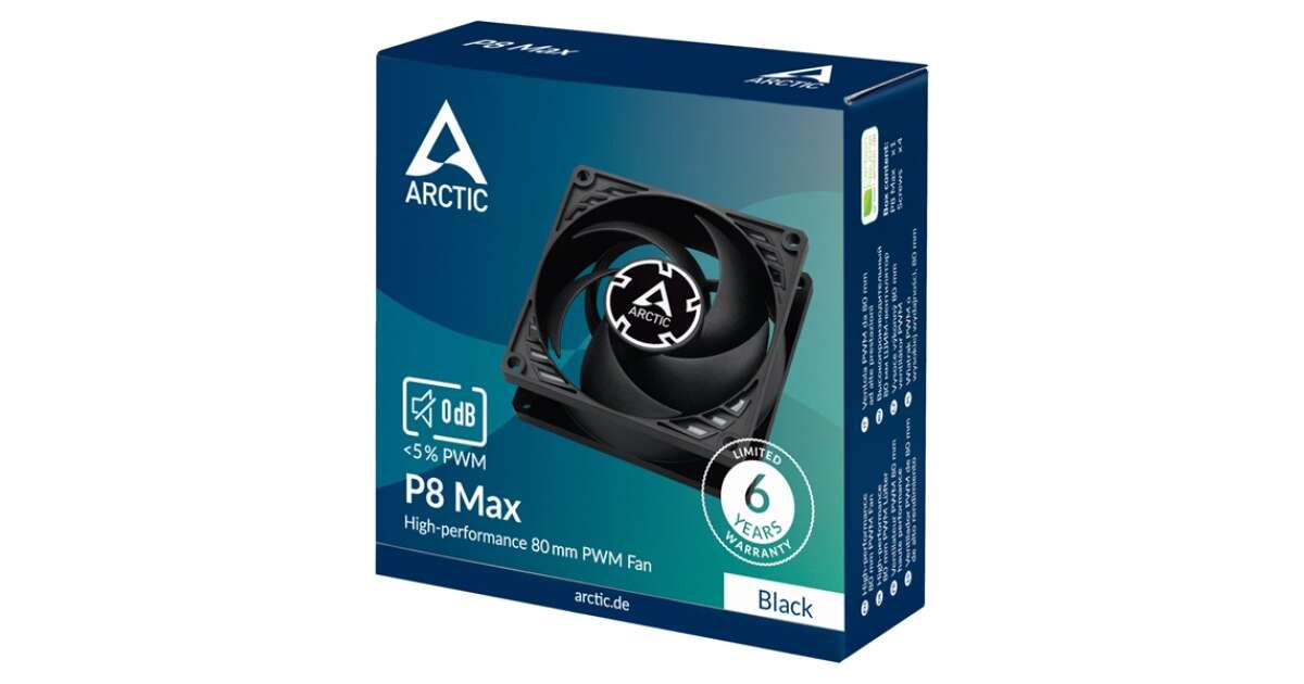 ARCTIC P8 Max Computergehäuse Ventilator 8 cm Schwarz 1 Stück(e ...