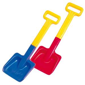 Două lopeți de plastic colorate pentru copii, perfecte pentru construirea de castele de nisip - Jucari pe nisip