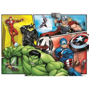 Puzzle Avengers z Iron Manem, Hulkiem, Kapitanem Ameryką, Thorem i Czarną Panterą - Puzzle