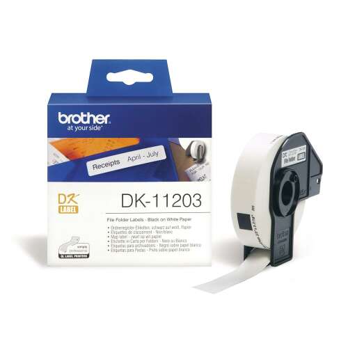 Brother DK-11203 etichetă adezivă pretăiată 300 buc/rolă 17mm x 87mm alb DK11203