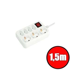 SAL Hálózati Elosztó Kapcsolóval 7DIN 1,5m Fehér NV 17/WH