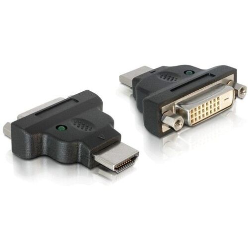 Two DeLock HDMI to DVI-D Adapters, Dual Link, LED Indicator, angled view