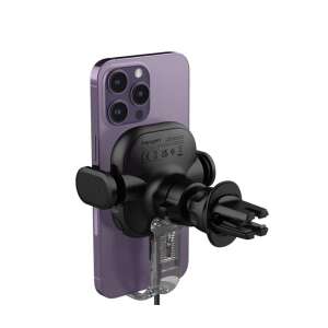 Spigen OneTap UTS12W Universal Auto-Handyhalterung mit kabellosem Ladegerät - Schwarz - Telefon in der Halterung - Handyhalterung Auto