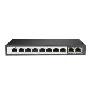 ExtraLink Perses EX-SG1008PE Gigabit PoE Switch, widok z przodu, 8 portów PoE, 2 porty SFP - Extralink
