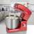 Clatronic KM 3765 red stand mixer with stainless steel bowl and whisk attachment