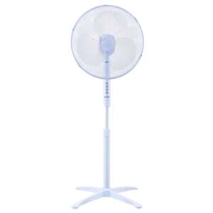 PRIME3 SSF41 white pedestal fan, 40cm diameter, 3 speed settings, oscillation function, adjustable height and tilt - Prime3