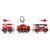 Caracteristici tren BRIO World Rescue Firefighting Train, motor cu buton, cisternă și vagon cu scară