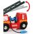 Prim-plan cu vagonul cu scară BRIO World Rescue Firefighting Train, scară extensibilă