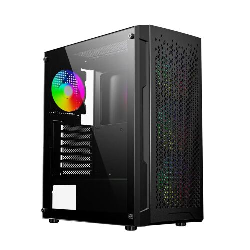 Carcasă PC Gaming Gembird Fornax 400X cu ventilator ARGB și panou lateral din sticlă securizată