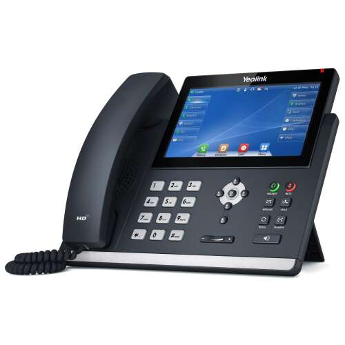 VoIP telefón Yealink SIP-T48U, čierny, HD hlas, 7-palcový farebný dotykový displej, 16 SIP účtov, podpora PoE, dvojitý USB port, Gigabit Ethernet
