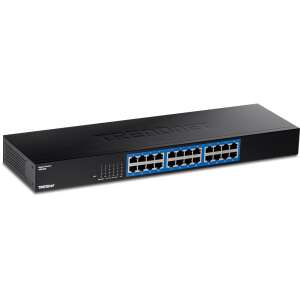 Comutator Gigabit TRENDnet TEG-S25 cu 24 porturi, negru, vedere din față - Trendnet Switch-uri
