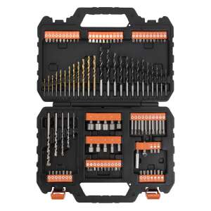 Set de burghie și capete de șurubelniță Black & Decker A7200, 109 piese, în cutie de plastic - Burghie