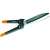 Fiskars HS72 hedge trimmer, black and orange handles, stainless steel blades, close-up view