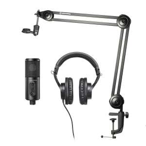 Audio-Technica Creator Pack podcasting készlet, tartalmazza az ATR2500x-USB mikrofont, az ATH-M20x fejhallgatót és a karot - Mikrofon