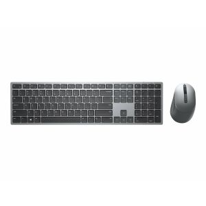 Set tastatură și mouse wireless Dell Premier KM7321W, gri titan, vedere completă - Tastaturi