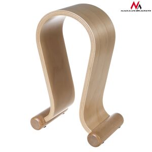 Maclean MC-815O Stojak na słuchawki z jasnego dębu, widok pod kątem - Maclean