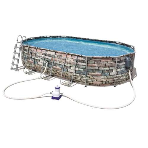 Bestway Comfort Jet Ovális Medence - Fémvázas - 610x366x122 cm