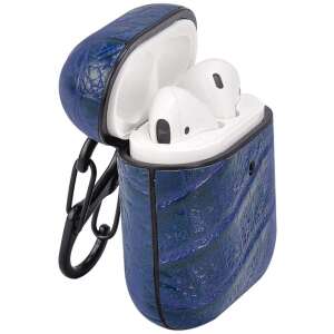 Terratec AirBox Etui ochronne dla Apple AirPods w wzorze krokodyla - Niebieski, z karabińczykiem - Terratec
