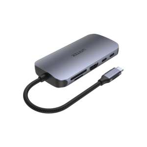 Unitek D1071A 100W USB-C Univerzális dokkoló, 9 az 1-ben hub 4K HDMI-vel, Gigabit Ethernettel, SD/Micro SD kártyaolvasóval, 3 USB porttal és 100W Power Delivery-vel - Unitek