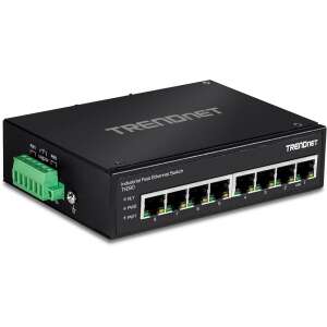 TRENDnet TI-E80 8-портов индустриален бърз Ethernet switch, преден изглед - Превключвател