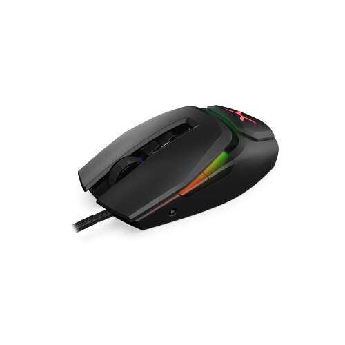 Krux KRX0115 Bot RGB USB Gaming Maus - Schwarz, schräge Ansicht