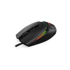 Krux KRX0115 Bot RGB USB Gaming Mouse - Black, angled view - Mouse