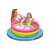 Child playing in Intex Sunset Glow inflatable kiddie pool, pink, yellow, blue, 86cm diameter