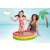 Child playing in Intex Sunset Glow inflatable kiddie pool, pink, yellow, green, 86cm diameter