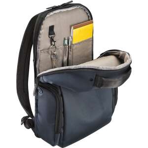 Mobilis Executive 14-16 Zoll Laptop-Rucksack, blau, offener Blick auf Fächer und Taschen - Laptop-Rucksäcke