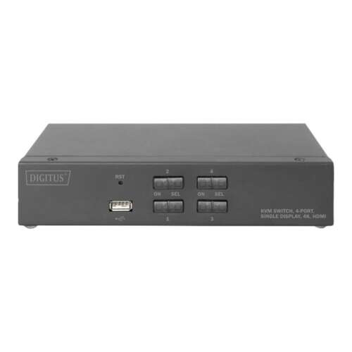 Digitus DS-12880 KVM-Switch, 4 Port HDMI, 4K Auflösung, Vorderansicht