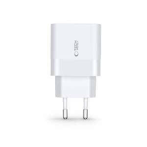 TECH-PROTECT C30W dual port network charger, white, USB-A and USB-C, Quick Charge 3.0, 30W power - Network Adapter