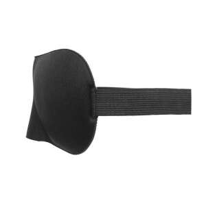 Black 3D sleep mask with adjustable strap, side view - Malatec