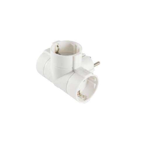 HOME TPF-36 grounded power splitter, white, 3 sockets