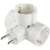 HOME TPF-36 grounded power splitter, white, 3 sockets
