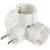 HOME TPF-36 grounded power splitter, white, 3 sockets