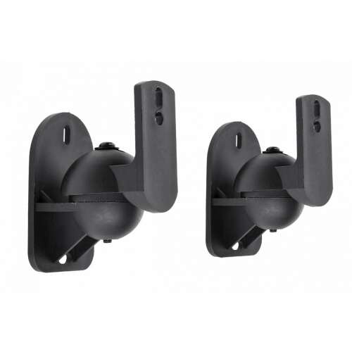 Fekete hangszóró fali konzol pár, állítható, forgatható, dönthető, 3,5 kg teherbírás