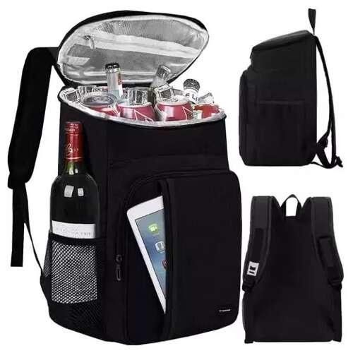 Trizand 21070 Kühlrucksack, schwarz, isolierte Lebensmitteltasche, hält Lebensmittel und Getränke kalt, perfekt für Picknicks, Ausflüge und Outdoor-Aktivitäten