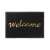 Black welcome doormat with gold welcome text