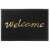 Black welcome doormat with gold welcome text