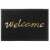 Black welcome doormat with gold welcome text