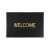 Black welcome doormat with gold welcome text, 60x90cm