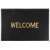 Black welcome doormat with gold welcome text, 60x90cm