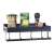 Black wall mounted spice rack with hooks and towel bar, VG-24255